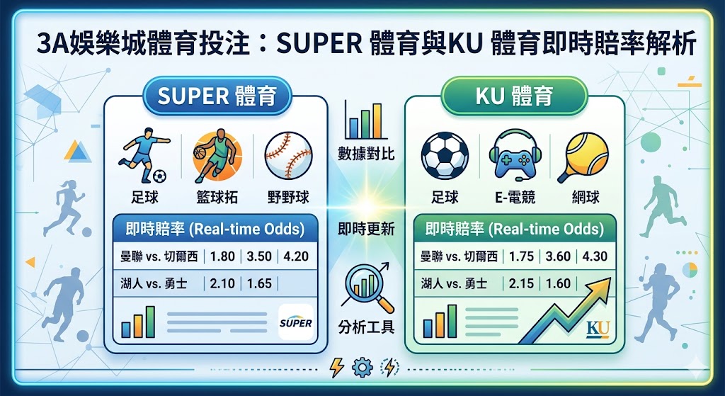 3A娛樂城體育投注：super 體育與ku體育即時賠率解析